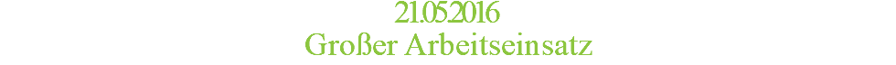 21.05.2016 Großer Arbeitseinsatz